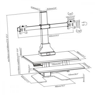 Uchwyt na dwa monitory Elektryczny MC-796