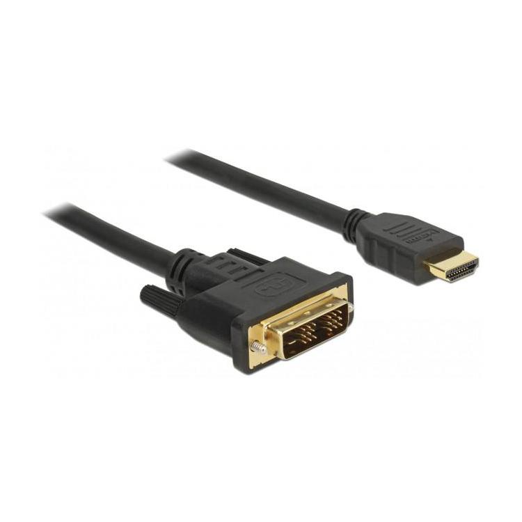 Kabel DVI-D (18+1) - HDMI M/M v1.2 1.5m Single Link czarny