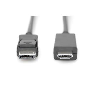 Kabel adapter DisplayPort 1.2 z zatrzaskiem 4K 60Hz UHD Typ DP/HDMI A M/M 1m Czarny