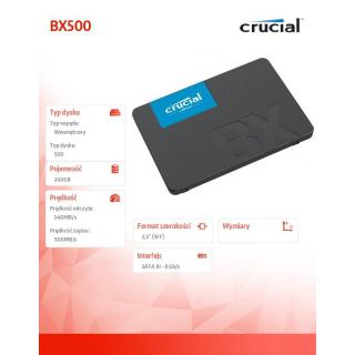 Dysk SSD BX500 240GB SATA3 2.5 540/500MB/s