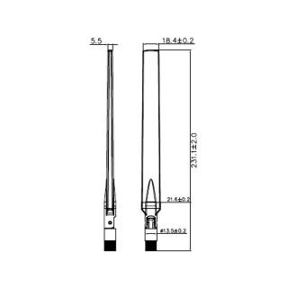 Antena 4-7 dBi WLAN 802.11 ac/a/h/b/g/n RP-SMA