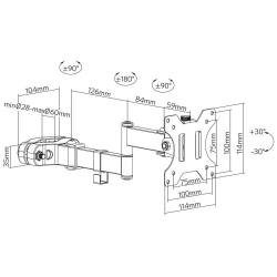 Uchwyt na Słup Techly 17"-32", 8kg przegubowy