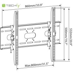 Uchwyt ścienny Techly 42"-80", 80kg slim