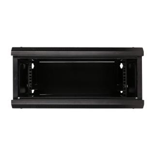 Szafka wisząca rack 4U 600x450 czarna szklane drzwi