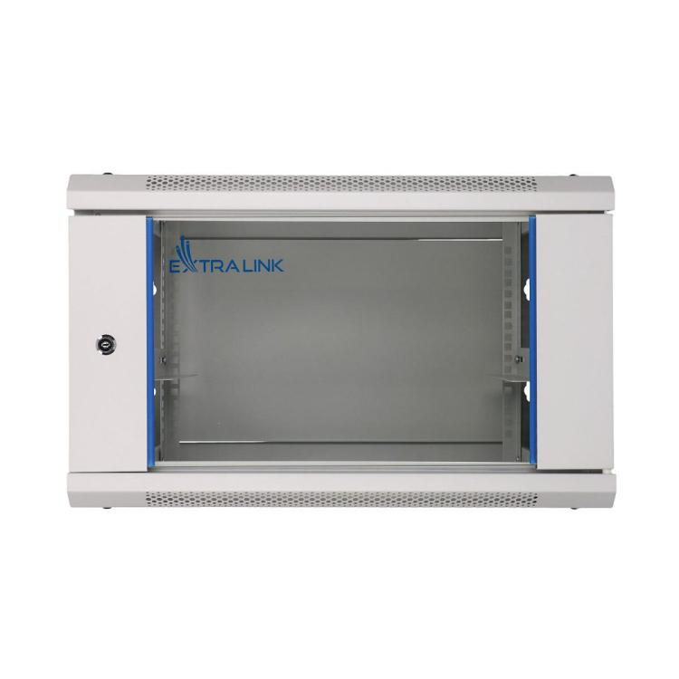 Szafka wisząca rack 4U 600x450 szara szklane drzwi