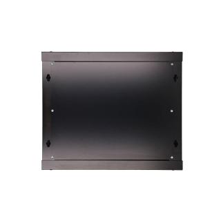 Szafka wisząca rack 9U 600x600 czarna szklane drzwi