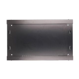 Szafka wisząca rack 6U 600x450 czarna szklane drzwi