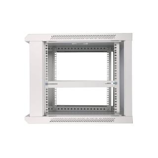 Szafka wisząca rack 9U 600x450 szara szklane drzwi