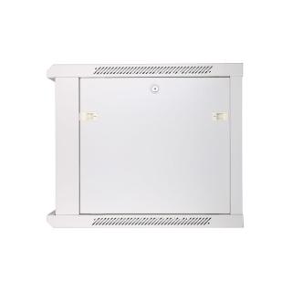 Szafka wisząca rack 9U 600x600 szara szklane drzwi