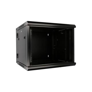 Szafka wisząca rack 9U 600x600 czarna dwusekcyjna