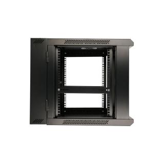 Szafka wisząca rack 9U 600x600 czarna dwusekcyjna