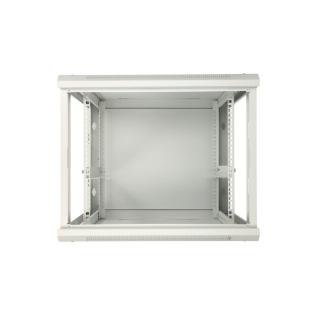 Szafka wisząca rack 9U 600x600 szara metalowe drzwi