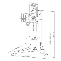 Uchwyt gamingowy Techly 13"-32", 2-8kg pionowy