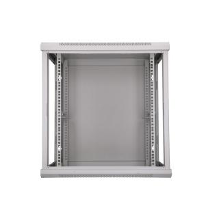 Szafka wisząca rack 12U 600x600 szara szklane drzwi