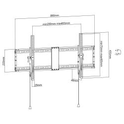 Uchwyt ścienny Techly 43"-90", 70kg slim