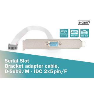 Kabel na śledziu RS232 Typ DSUB9/2xDIN5 M/Ż 0,25m Szary