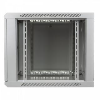 Szafa sieciowa wisząca 19" 9U rack 600x600, drzwi szyba, niedzielona, niezłożona, szara