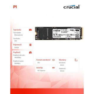 Dysk SSD P1 500GB M.2 PCIe NVMe 2280 1900/950MB/s