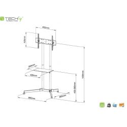 Stojak mobilny Techly 30"-65", 60kg regulowany