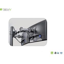 Uchwyt biurkowy Techly 13"-27", 2x10kg na 2 monitory,...