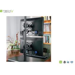 Uchwyt biurkowy Techly 13"-27", 2x10kg na 2 monitory regulowany