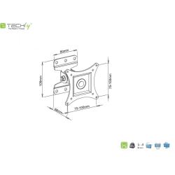 Uchwyt ścienny Techly 13"-30", 23kg obrotowy