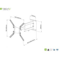 Uchwyt ścienny Techly 23"-55", 45kg obrotowy