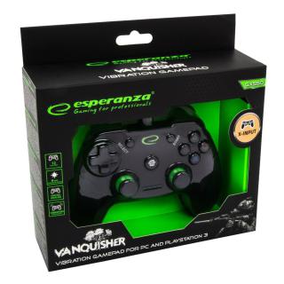 Gamepad Esperanza Vanquisher EGG110K (PC, PS3 kolor czarny, kolor zielony)