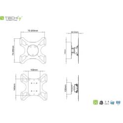 Uchwyt ścienny Techly 13"-37", 25kg obrotowy