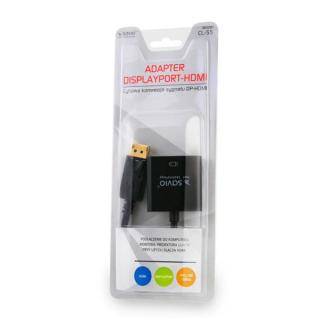 Adapter SAVIO cl-55 (HDMI F - DisplayPort M 0,10m kolor...