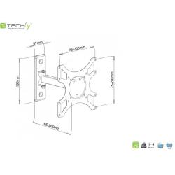 Uchwyt ścienny Techly 19"-37", 25kg obrotowy