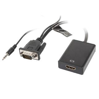 Adapter Lanberg AD-0021-BK (D-Sub (VGA), Mini Jack M -...