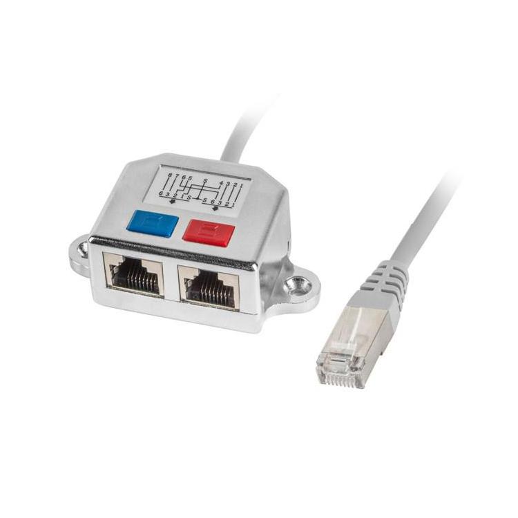 Adapter Lanberg AD-0026-S (RJ45 M - 2 x RJ45 F kolor szary)