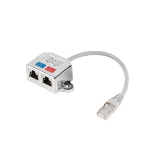 Adapter Lanberg AD-0026-S (RJ45 M - 2 x RJ45 F kolor szary)