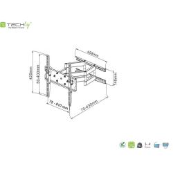 Uchwyt ścienny Techly 42"-70", 70kg obrotowy