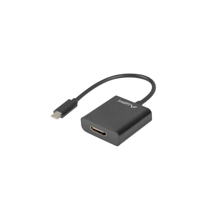 Adapter Lanberg AD-UC-HD-01 (USB typu C M - HDMI F 0,15m kolor czarny)