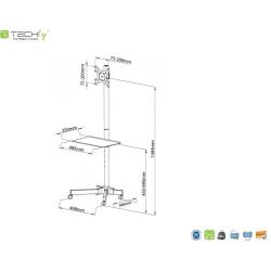 Stojak mobilny Techly 19"-37", 20kg regulowany, z półką