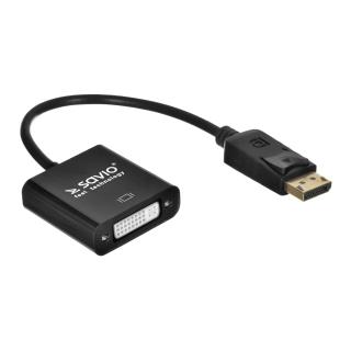 Adapter SAVIO CL-91 (DisplayPort M - DVI-I F 0,20m kolor...