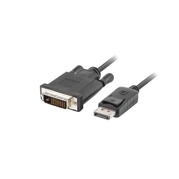 Kabel Lanberg CA-DPDV-10CU-0010-BK (DisplayPort M - DVI-D M 1m kolor czarny)