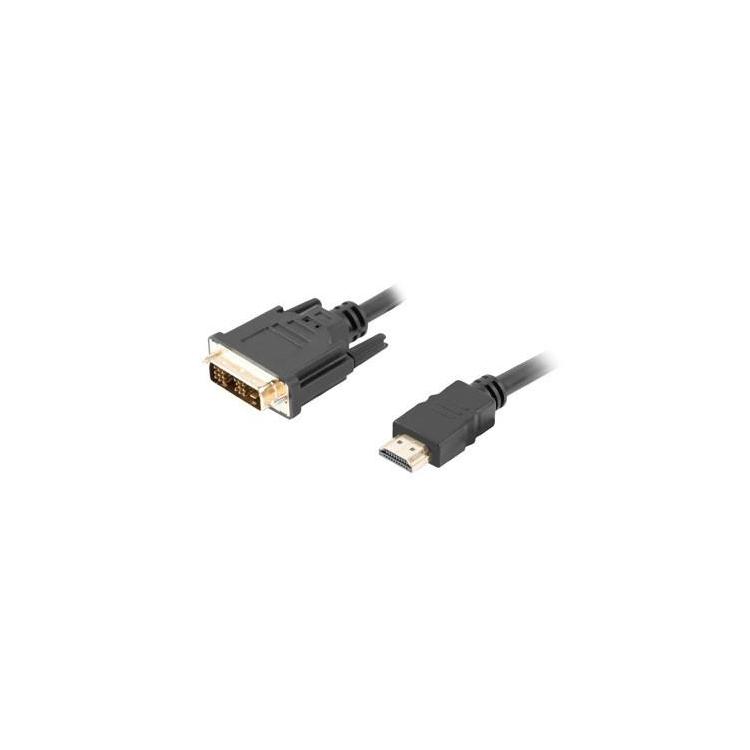 Kabel Lanberg CA-HDDV-10CC-0018-BK (HDMI M - DVI-D (18+1) M 1,8m kolor czarny)