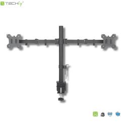 Uchwyt biurkowy Techly 13"-27", 2x10kg na 2 monitory,...