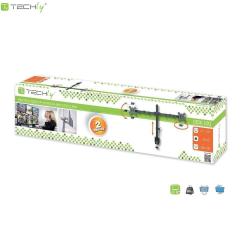 Uchwyt biurkowy Techly 13"-27", 2x10kg na 2 monitory, obrotowy