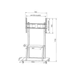 Stojak mobilny Techly 55"-100", 150kg z półką