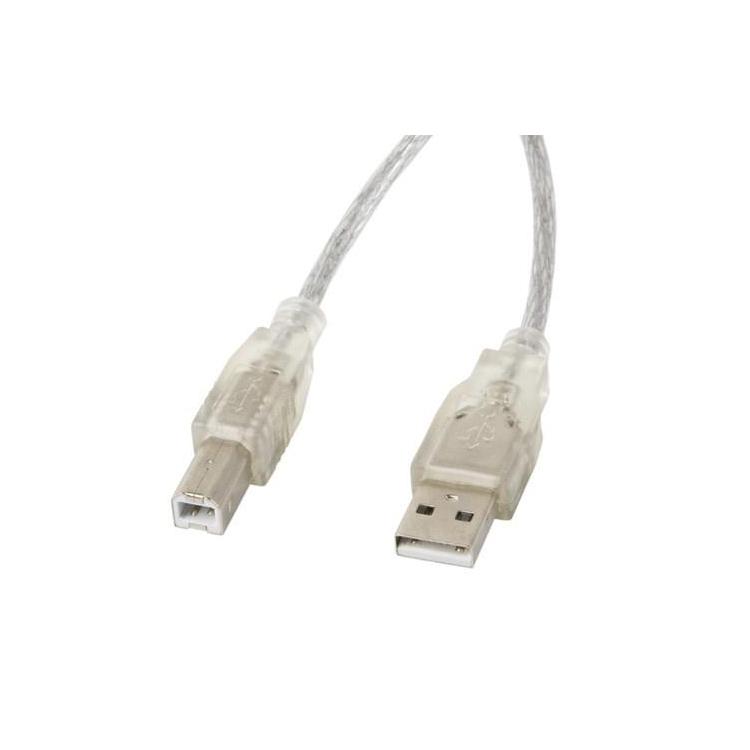 Kabel Lanberg CA-USBA-12CC-0018-TR (USB 2.0 M - USB 2.0 M 1,8m kolor przeźroczysty)