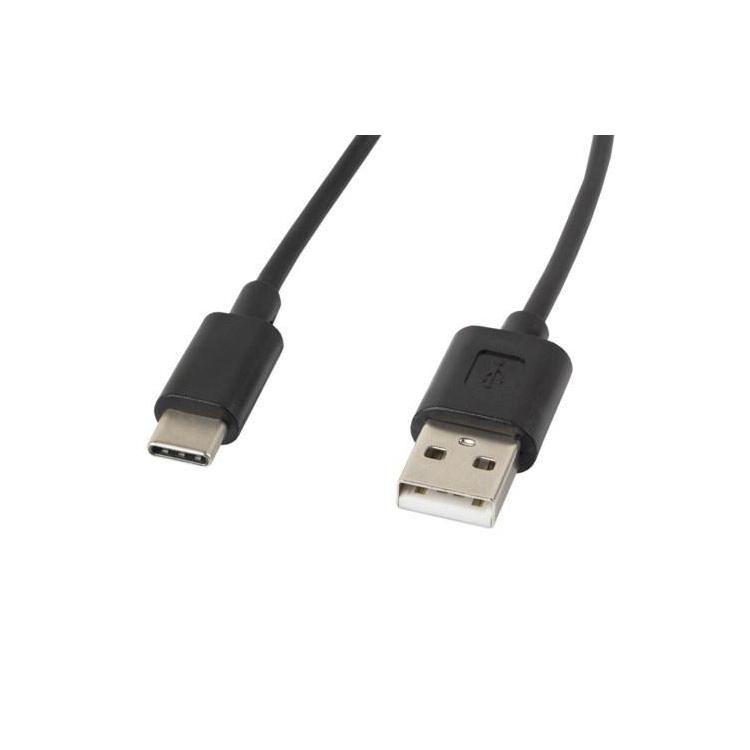 Kabel Lanberg CA-USBO-10CC-0018-BK (USB 2.0 typu A M - USB typu C M 1,8m kolor czarny)