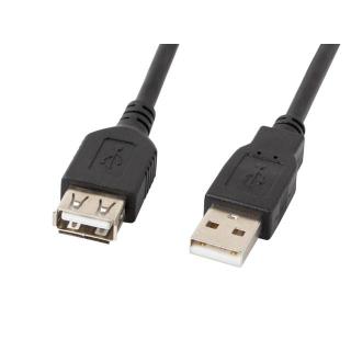 Kabel Lanberg CA-USBE-10CC-0018-BK (USB 2.0 M - USB 2.0 F 1,8m kolor czarny)