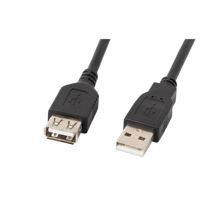 Kabel Lanberg CA-USBE-10CC-0018-BK (USB 2.0 M - USB 2.0 F 1,8m kolor czarny)