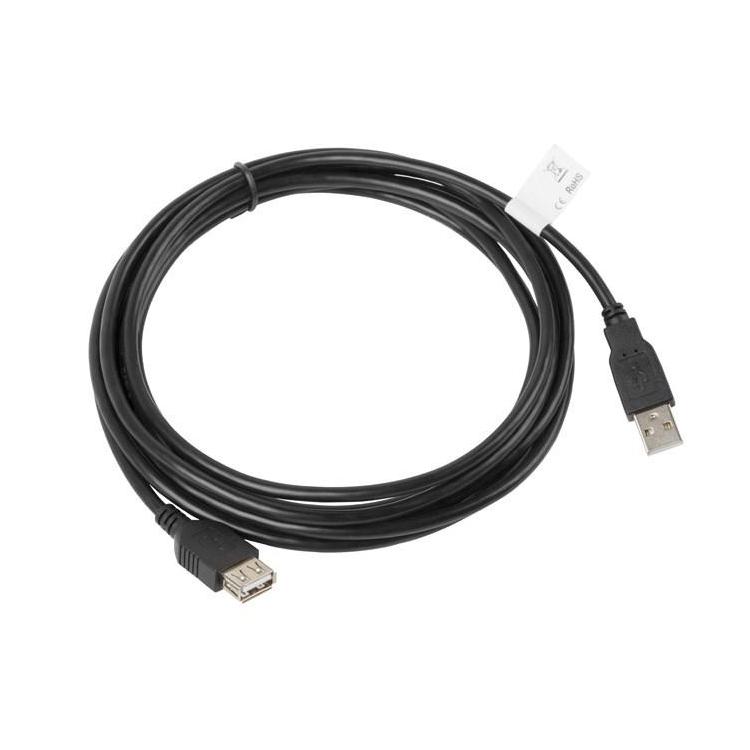 Kabel Lanberg CA-USBE-10CC-0030-BK (USB 2.0 Męski - USB 2.0 Żeński 3m czarny)