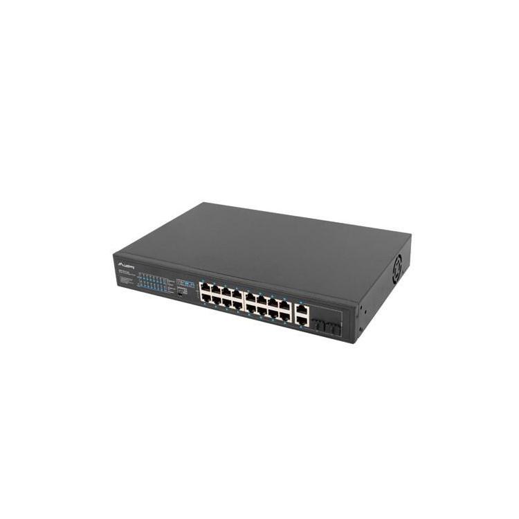 LANBERG SWITCH RACK 19" 16X 100MB POE+/2X COMBO GIGABIT 250W NIEZARZĄDZALNY RSFE-16P-2C-250