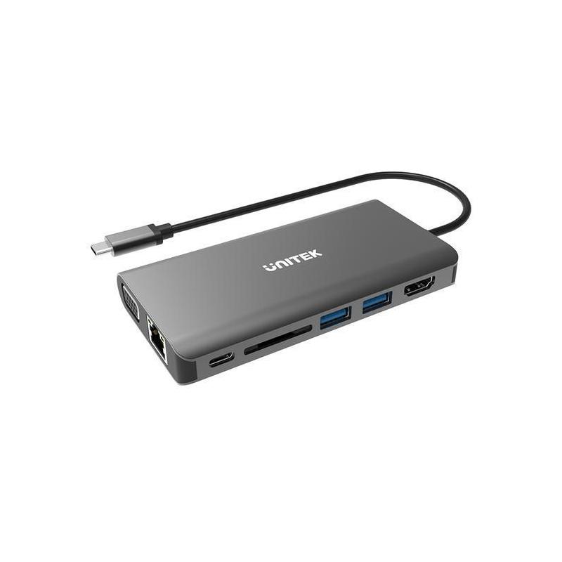 Hub USB Unitek D1019A 8w1 USB 3.1 TYP-C z Power Delivery